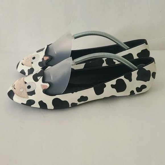 Womens 10 Cow Print Flats - Picture 4 of 4
